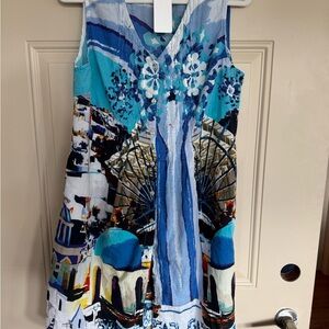 Scenic Blue Sleeveless Dress